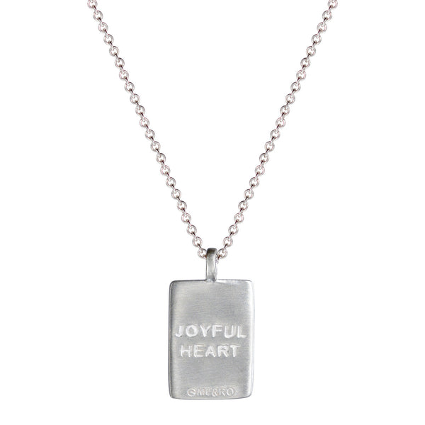 Sterling Silver Joyful Heart Foundation Fearlessness Tag On Chain Meandro 3271