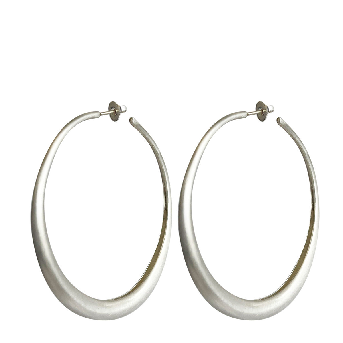 Sterling Silver Large Tibetan Hoop Earrings