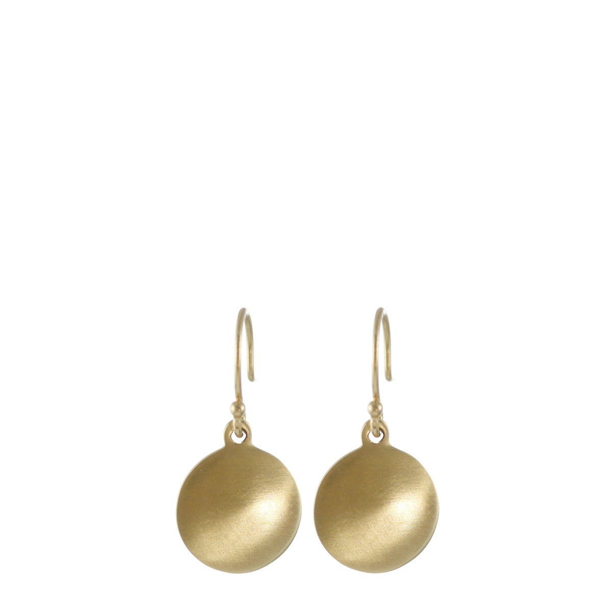 10K Gold Plain Disc Earrings