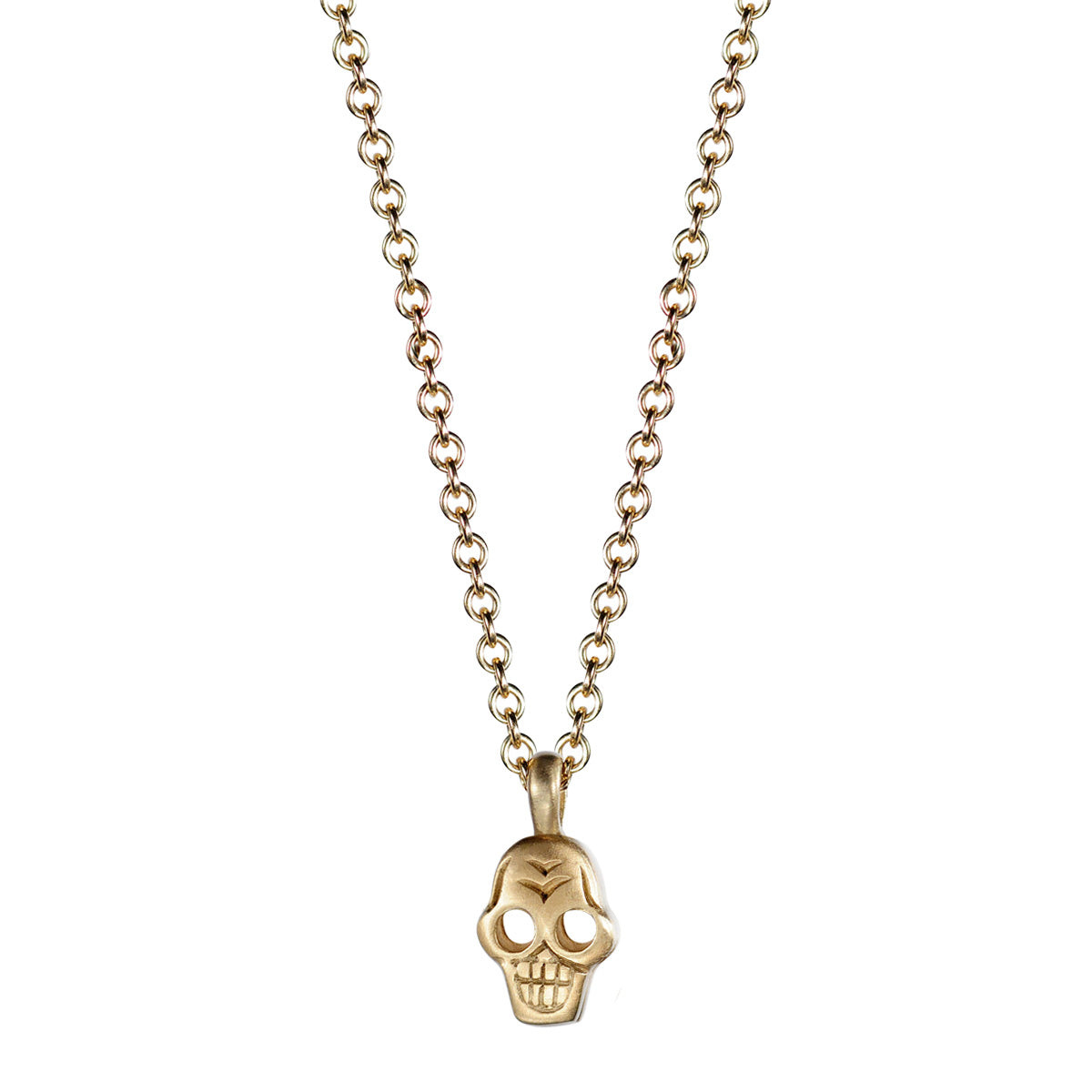 10K Gold Tiny Skull Pendant