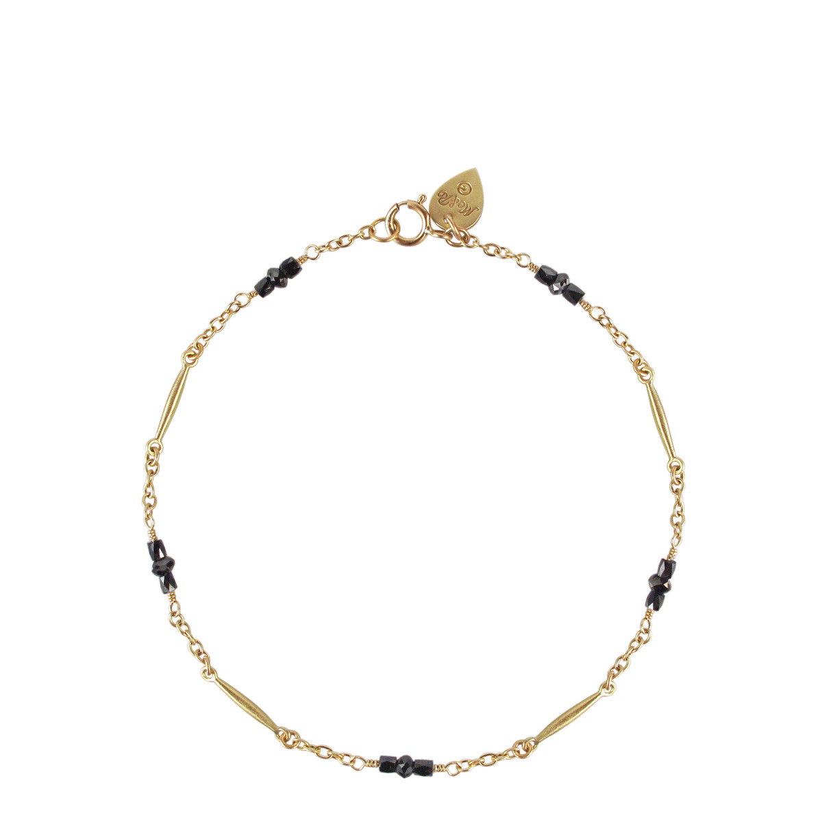 916 Gold Link Chain x Dangling Five Heart Bracelet | Merlin Goldsmith