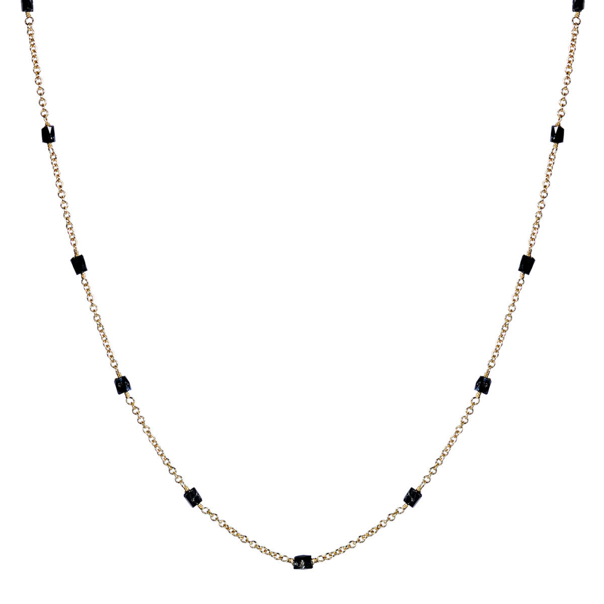 Matte Gold Long Bead Chain Necklace | ERICA ZAP DESIGNS