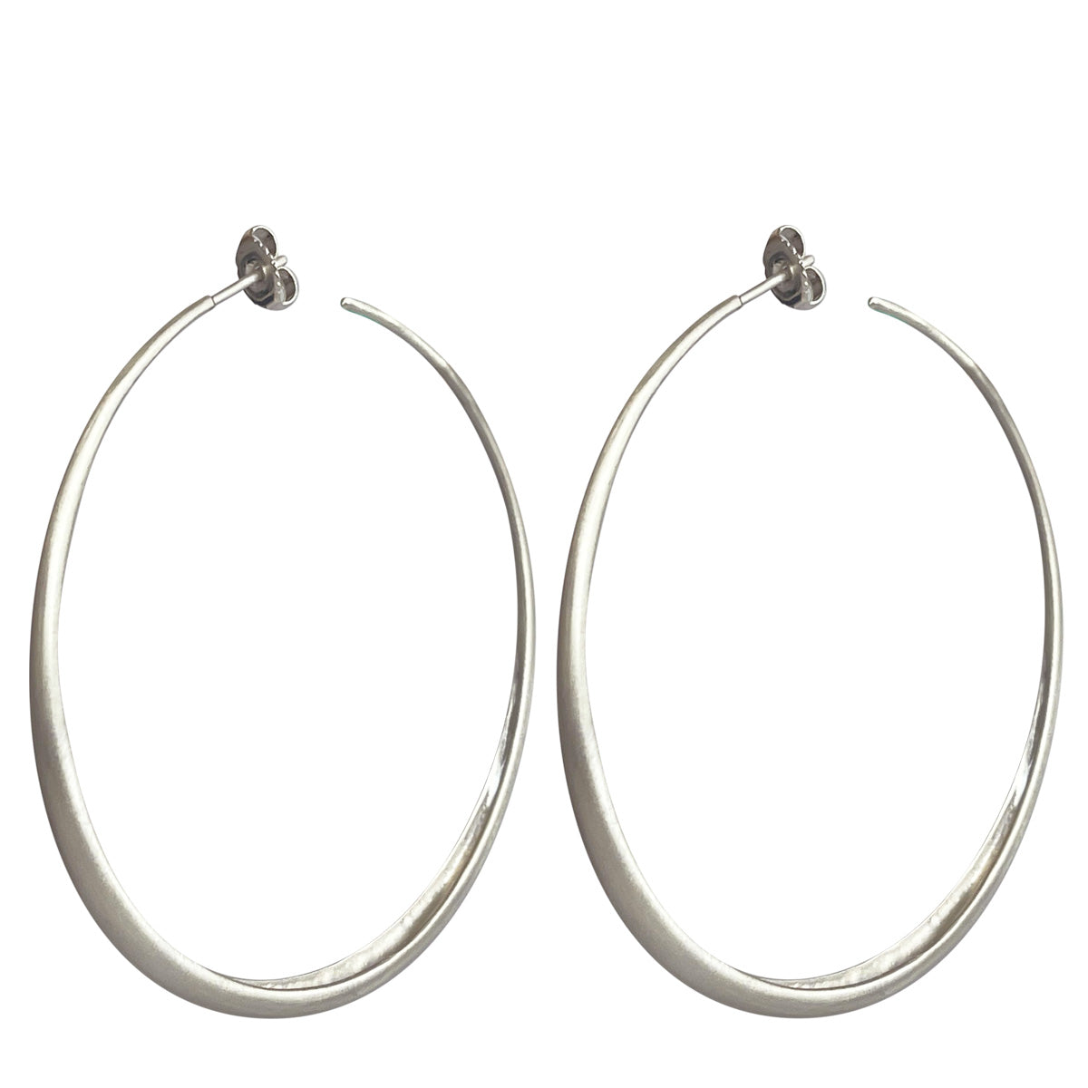 Large-Hammered Sterling Silver Hoop Earrings - Balsamroot Jewelry
