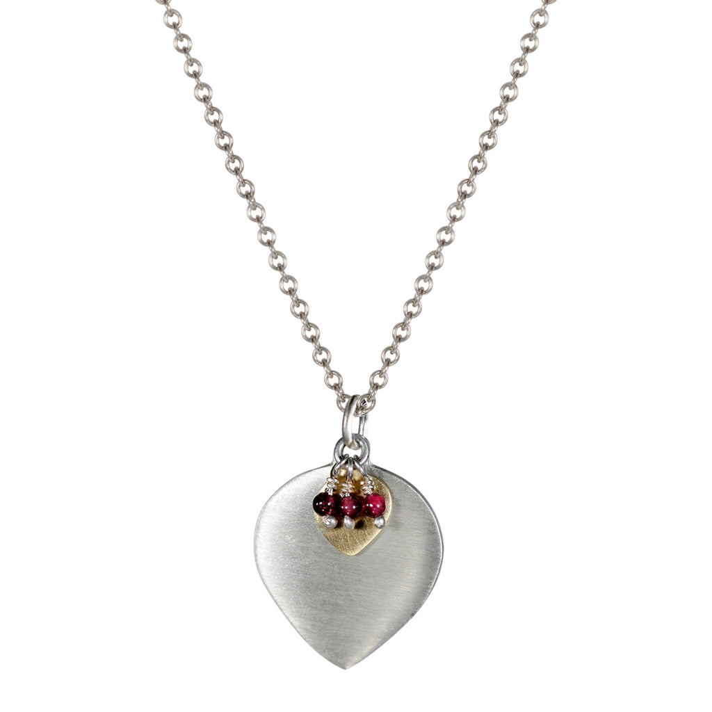 Sterling Silver & 10K Gold Double Lotus Petal with Garnet Beads - Me&Ro