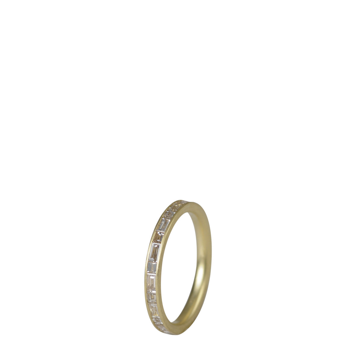 Millésime 14K Yellow Gold Triple Row Domed White and Champagne Diamond  Eternity Band - Bijouterie La